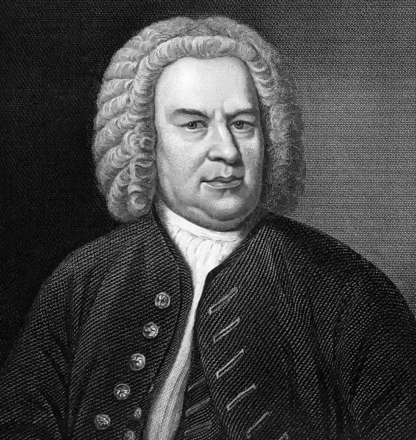 Portrait of Johann Sebastian Bach, famous German Baroque composer
