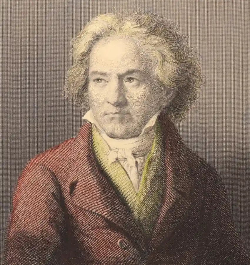 Portrait of Ludwig van Beethoven, famous German composer in history