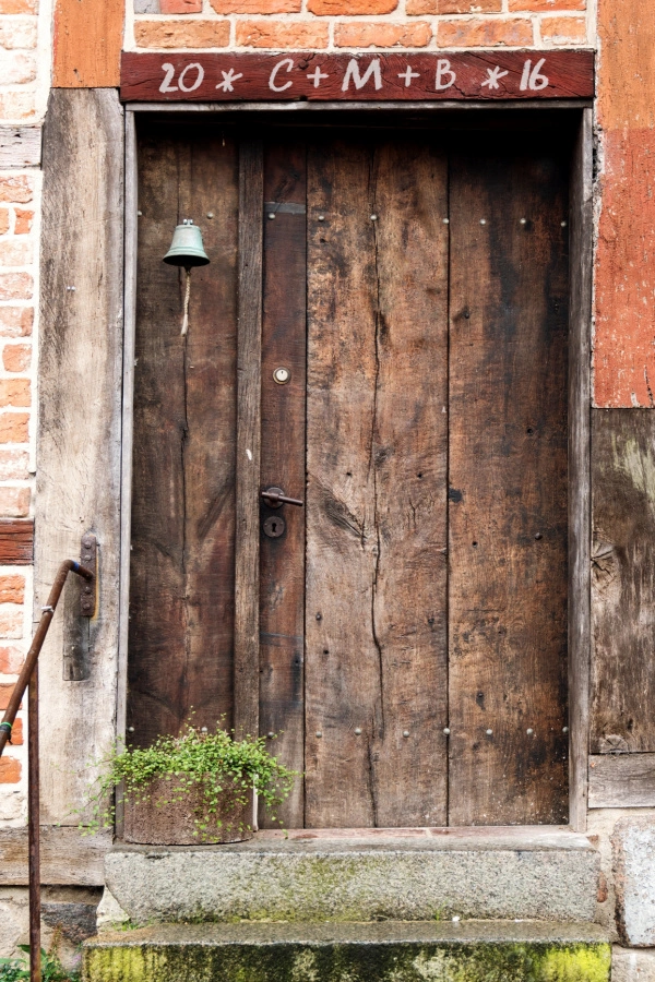 Chalked blessing on door in 2016 Chalked blessing on door in 2016