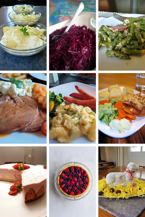 Collage of dishes curated for Easter