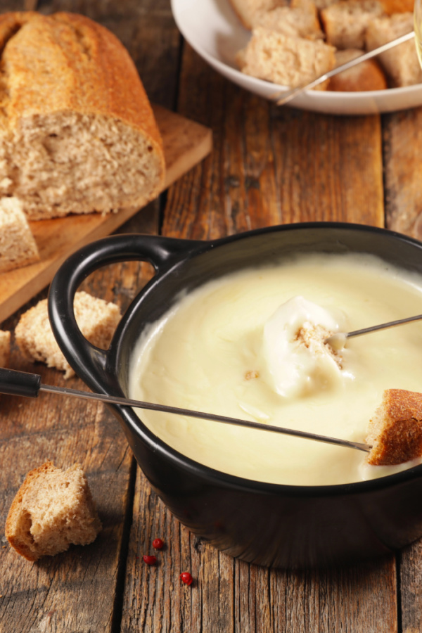 Having a cheese fondue for a German New Year's Eve party Having a cheese fondue for a German New Year's Eve party