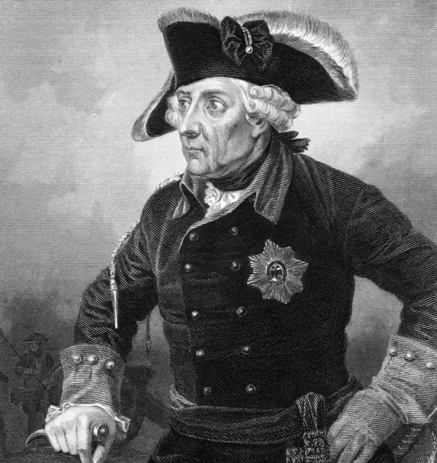 Portrait of Frederick II of Prussia, famous German king in history