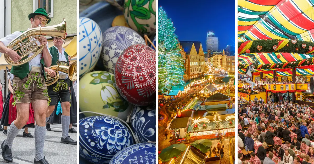Collage of various holidays and customs in Germany