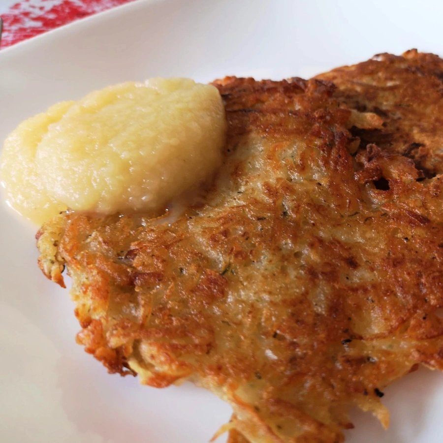 applesauce served with German potato pancakes