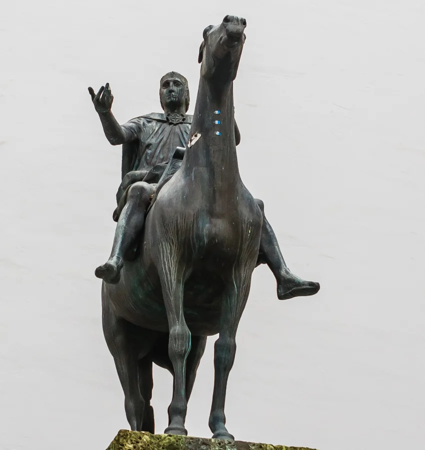 Bronze equestrian statue of Ludwig, famous German royal figure in history