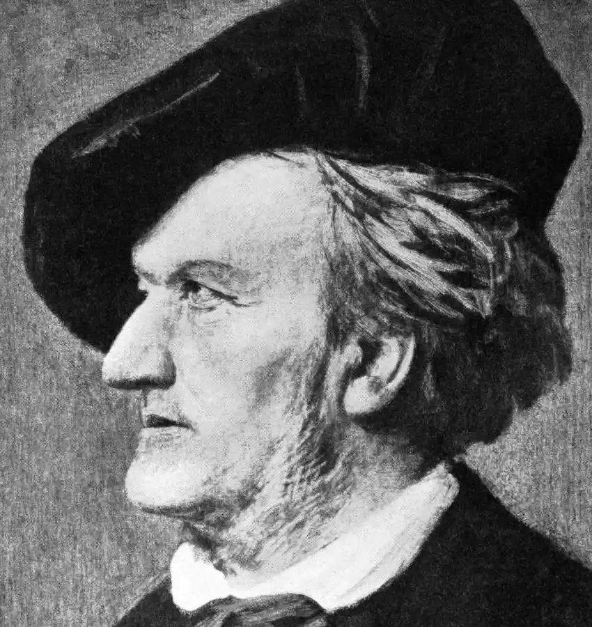 Portrait of Richard Wagner, famous German opera composer in history