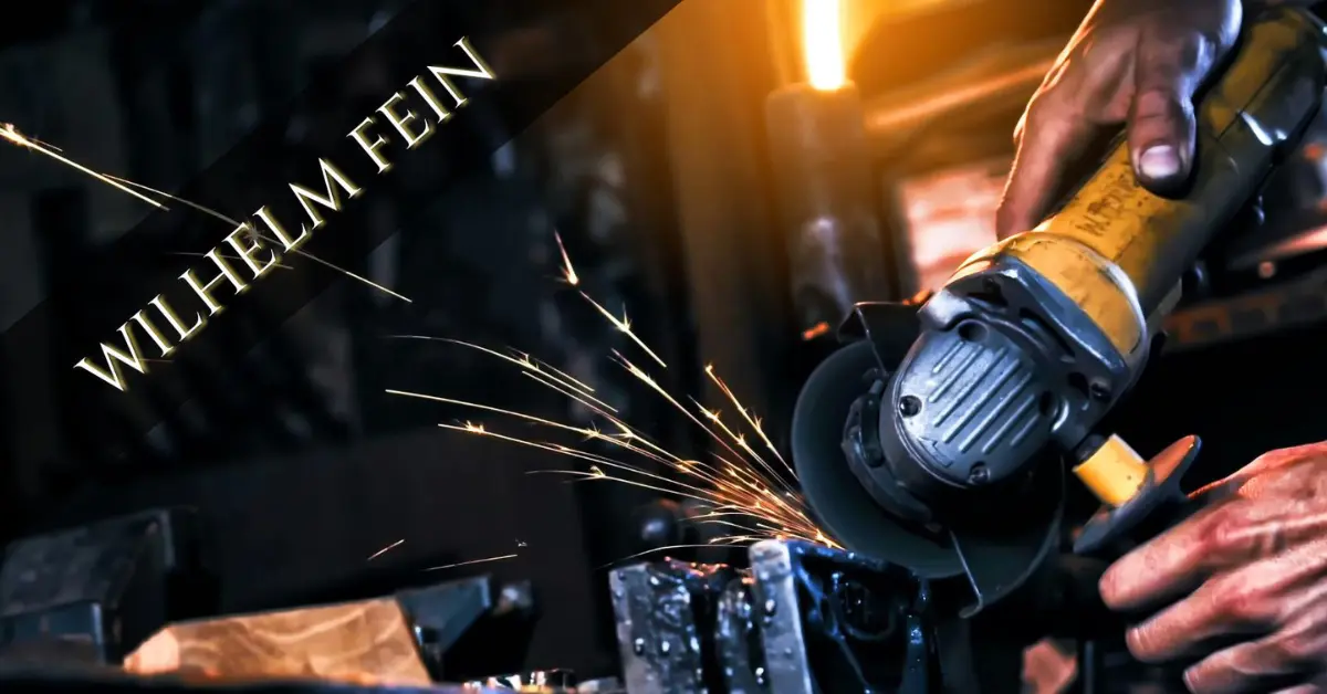 Hands holding an angle grinder cutting metal and creating sparks.